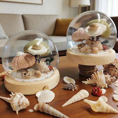 Glass Ball With Marine Mussels, Tuning Night Lamp