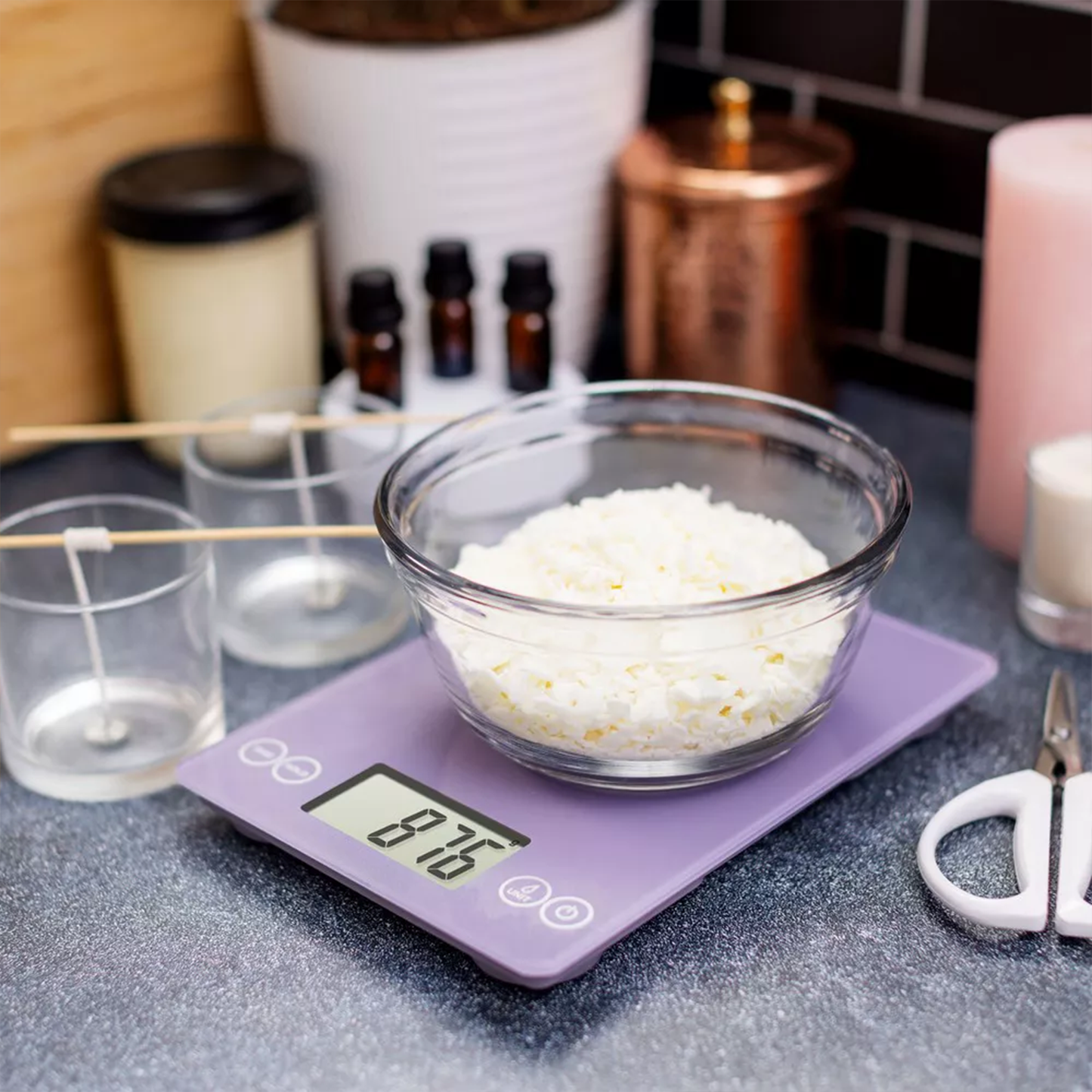 Glass Digital Kitchen Scale, Large Display, Touch Control
