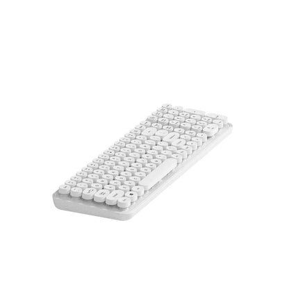 Full-Size Round Pop Key Wireless Membrane Keyboard with Numeric Keypad