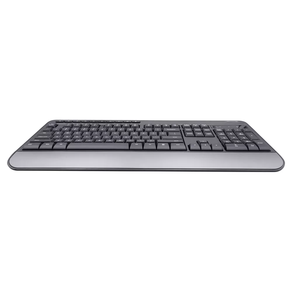 2.4GHz RF Wireless Full Size Multimedia Keyboard with Integrated Wrist Rest
