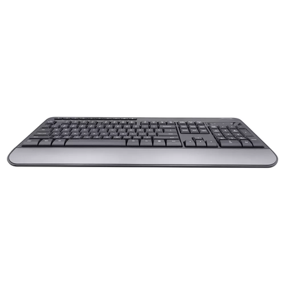 2.4GHz RF Wireless Full Size Multimedia Keyboard with Integrated Wrist Rest