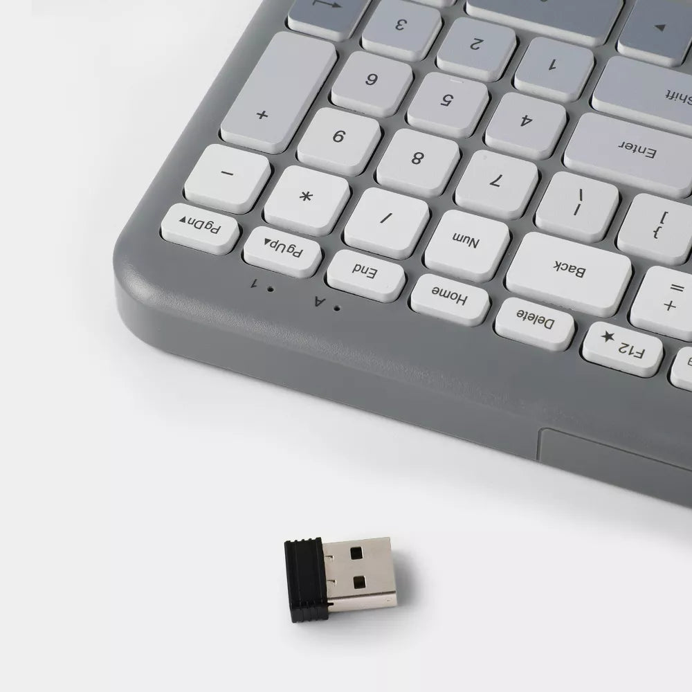 Full Size Bluetooth Wireless Membrane Keyboard with Low Profile Keys