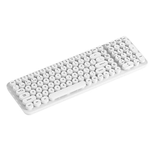 Full-Size Round Pop Key Wireless Membrane Keyboard with Numeric Keypad